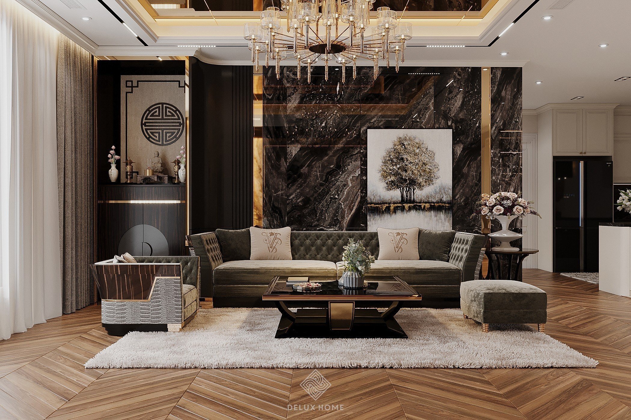 Thiết kế nội thất căn hộ 150m2 BRG Diamond Residence phong cách Modern Luxury